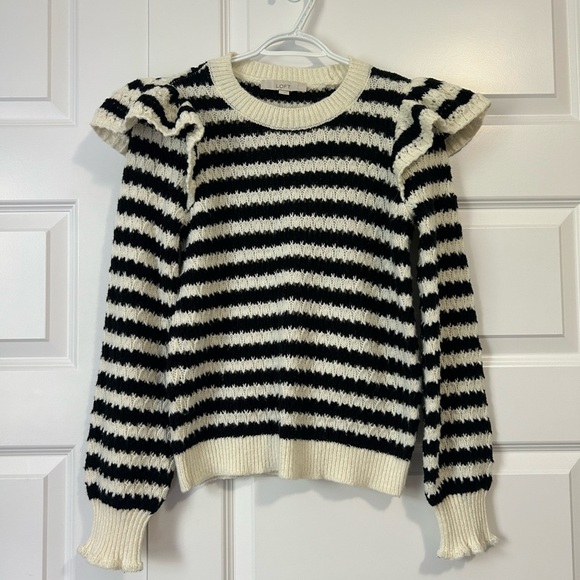 LOFT Black and White Striped Sweater - Picture 3 of 8